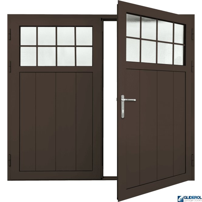 Gliderol CHOCOLATE-BROWN (RAL8017) Insulated Traditional Vertical Medium Rib Side Hinged Garage Door