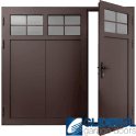 CHOCOLATE-BROWN (RAL8017) Insulated Traditional Vertical Wide Rib Side Hinged Garage Door (1/3)
