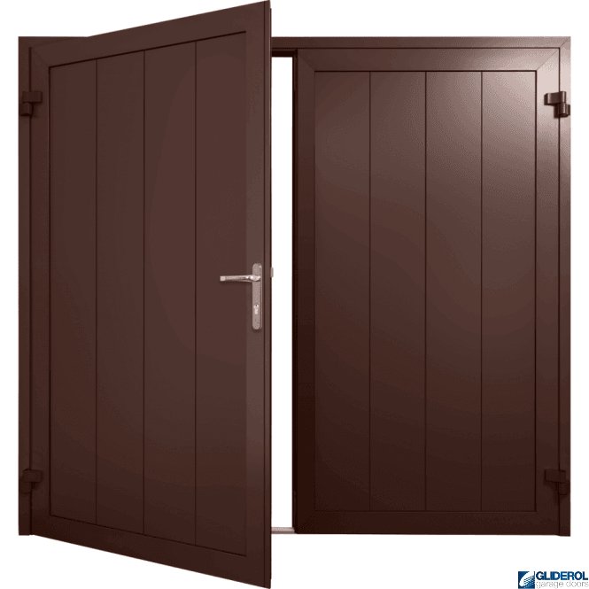 Gliderol CHOCOLATE-BROWN (RAL8017) Insulated Vertical Medium Rib Side Hinged Garage Door