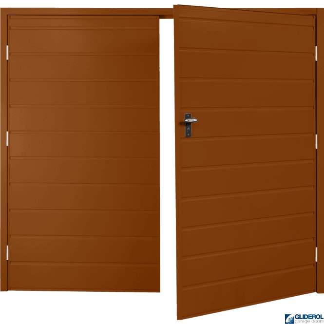 Gliderol CLAY BROWN (RAL8003) Budget Horizontal Medium Rib Side Hinged Garage Door
