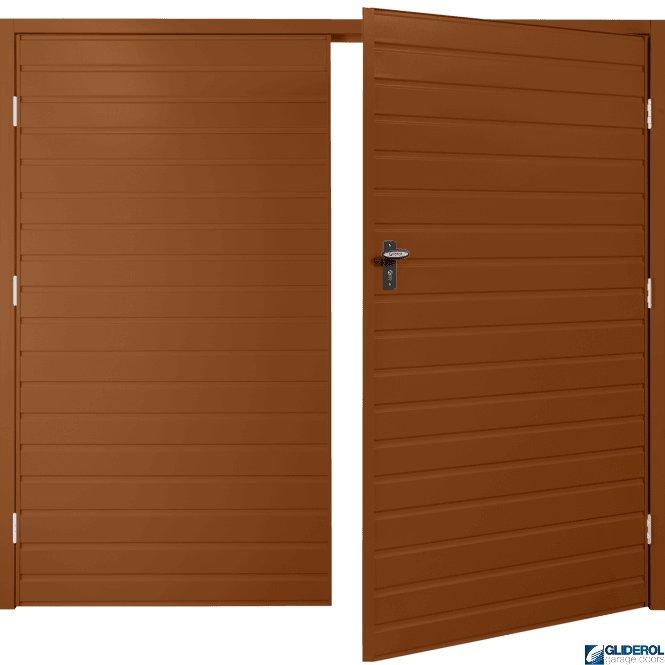 Gliderol CLAY BROWN (RAL8003) Budget Horizontal Standard Rib Side Hinged Garage Door
