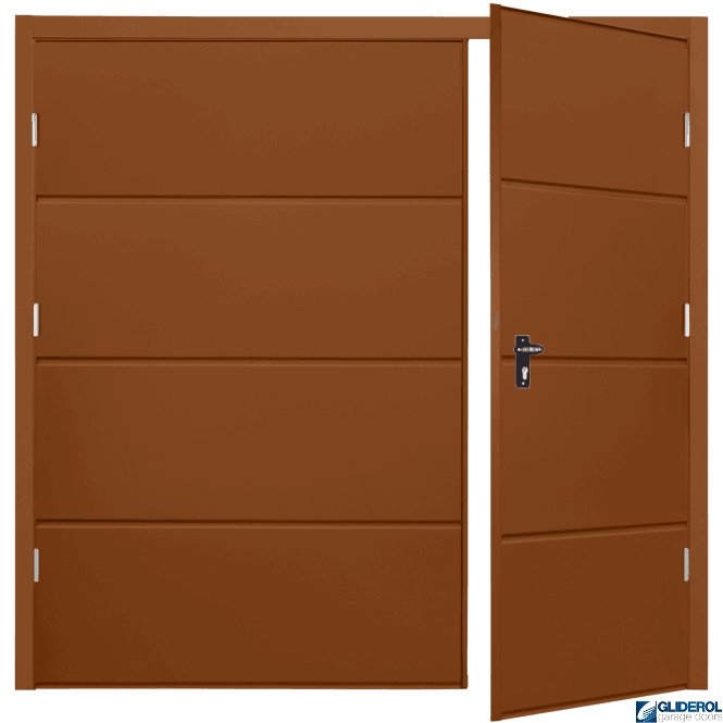 Gliderol CLAY BROWN (RAL8003) Budget Horizontal Wide Rib Side Hinged Garage Door