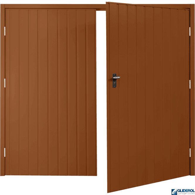 Gliderol CLAY BROWN (RAL8003) Budget Vertical Standard Rib Side Hinged Garage Door