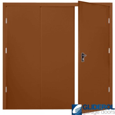 CLAY BROWN (RAL8003) Budget Vertical Wide Rib Side Hinged Garage Door