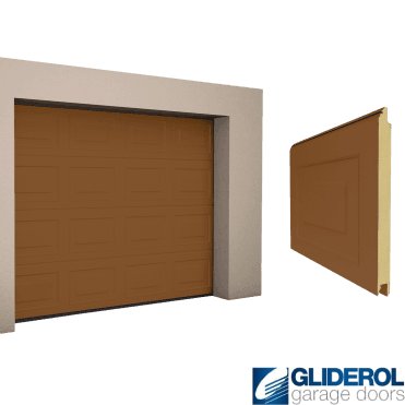 CLAY BROWN (RAL8003) Georgian woodgrain Sectional Garage Door