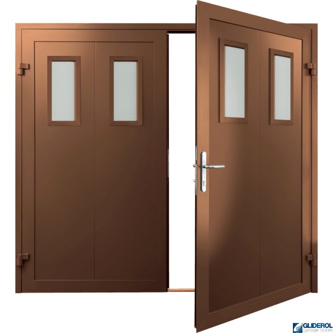 Gliderol CLAY-BROWN (RAL8003) Insulated Bradford Side Hinged Garage Door