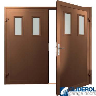 CLAY-BROWN (RAL8003) Insulated Bradford Side Hinged Garage Door