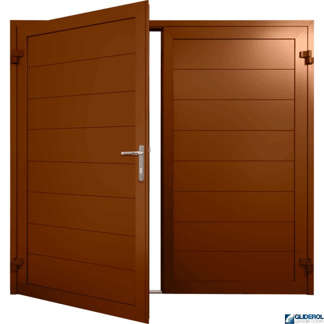 Gliderol CLAY-BROWN (RAL8003) Insulated Horizontal Medium Rib Side Hinged Garage Door