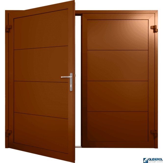 Gliderol CLAY-BROWN (RAL8003) Insulated Horizontal Wide Rib Side Hinged Garage Door