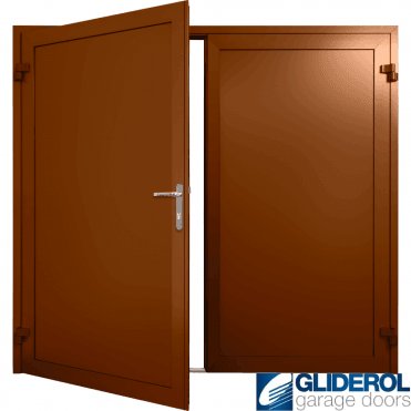 CLAY-BROWN (RAL8003) Insulated Solid Rib Side Hinged Garage Door