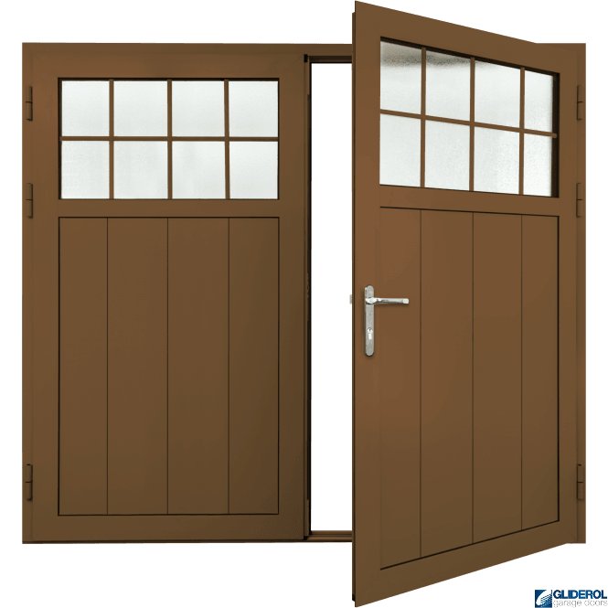 Gliderol CLAY-BROWN (RAL8003) Insulated Traditional Vertical Medium Rib Side Hinged Garage Door
