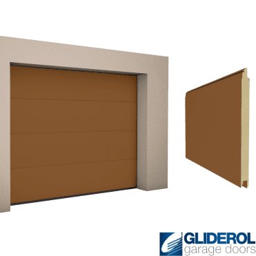 CLAY BROWN (RAL8003) L-Rib smooth Sectional Garage Door