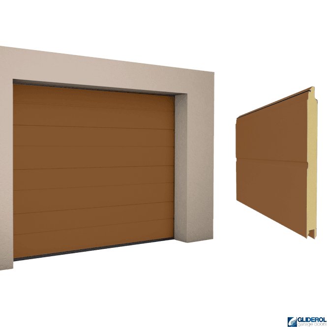 Gliderol CLAY BROWN (RAL8003) M-Rib woodgrain Sectional Garage Door