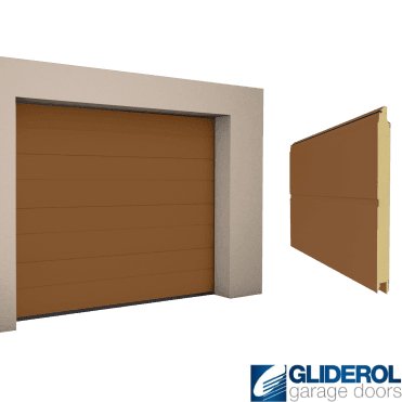 CLAY BROWN (RAL8003) M-Rib woodgrain Sectional Garage Door