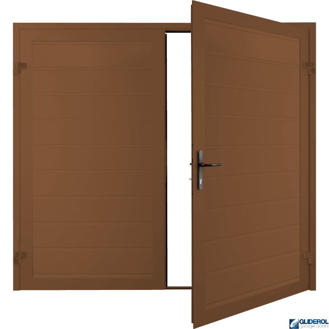 Gliderol CLAY BROWN (RAL8003) Premium Horizontal Medium Rib (non-insulated) Side Hinged Garage Door