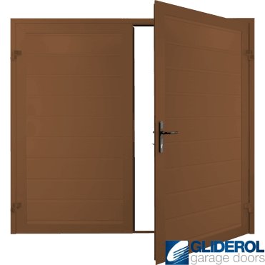 CLAY BROWN (RAL8003) Premium Horizontal Medium Rib (non-insulated) Side Hinged Garage Door