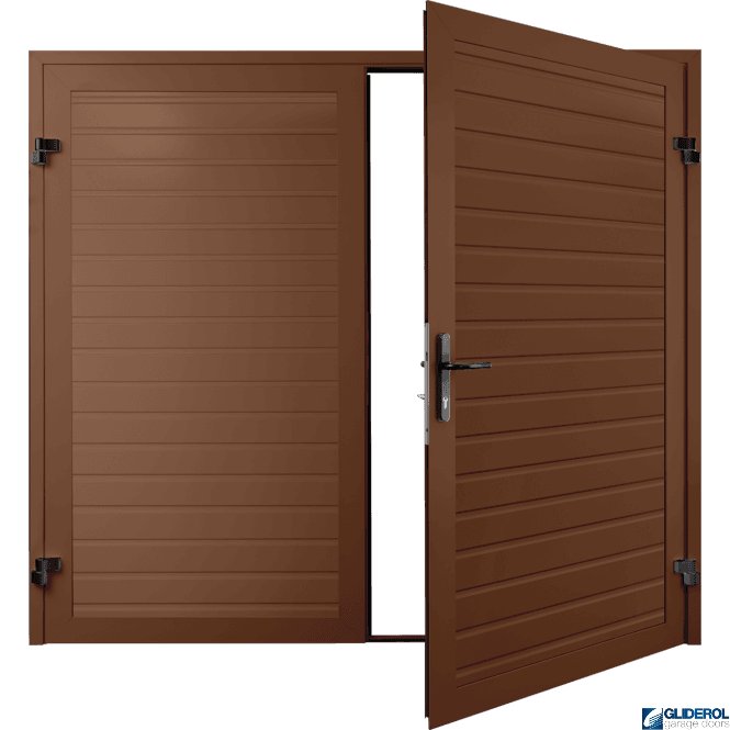 Gliderol CLAY BROWN (RAL8003) Premium Horizontal Standard Rib (non-insulated) Side Hinged Garage Door