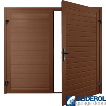CLAY BROWN (RAL8003) Premium Horizontal Standard Rib (non-insulated) Side Hinged Garage Door