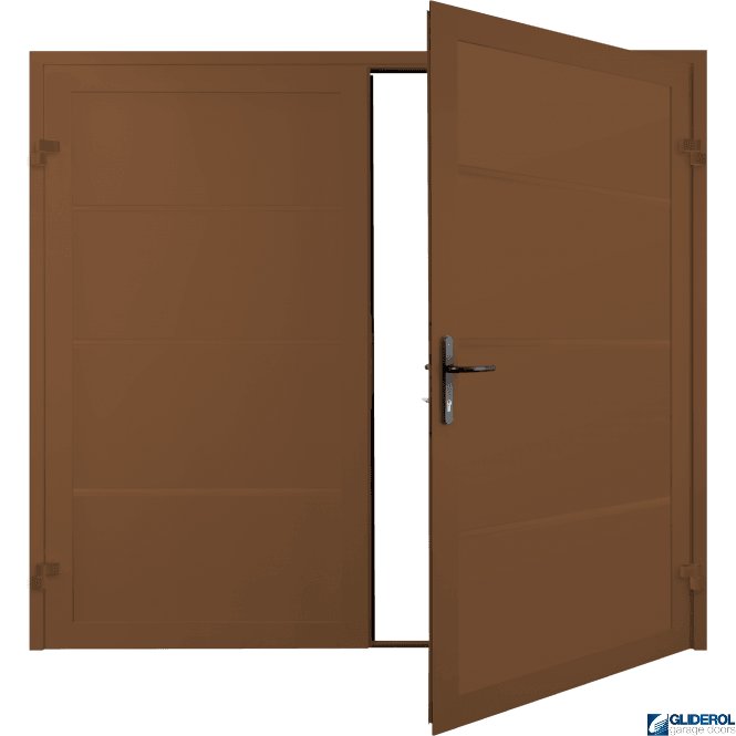 Gliderol CLAY BROWN (RAL8003) Premium Horizontal Wide Rib (non-insulated) Side Hinged Garage Door