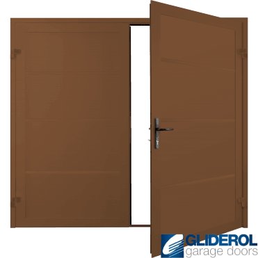 CLAY BROWN (RAL8003) Premium Horizontal Wide Rib (non-insulated) Side Hinged Garage Door
