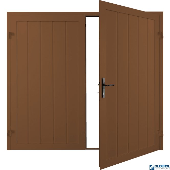 Gliderol CLAY BROWN (RAL8003) Premium Vertical Medium Rib (non-insulated) Side Hinged Garage Door