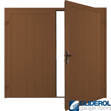 CLAY BROWN (RAL8003) Premium Vertical Medium Rib (non-insulated) Side Hinged Garage Door
