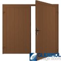 CLAY BROWN (RAL8003) Premium Vertical Medium Rib (non-insulated) Side Hinged Garage Door