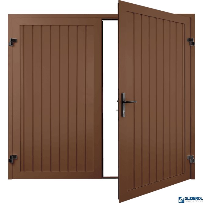 Gliderol CLAY BROWN (RAL8003) Premium Vertical Standard Rib (non-insulated) Side Hinged Garage Door