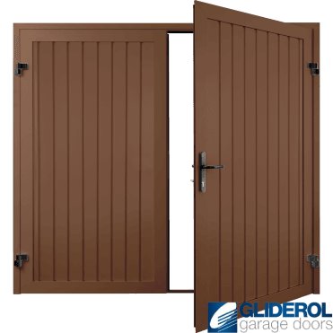 CLAY BROWN (RAL8003) Premium Vertical Standard Rib (non-insulated) Side Hinged Garage Door