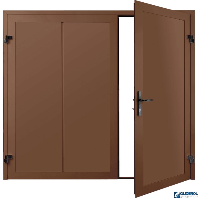 Gliderol CLAY BROWN (RAL8003) Premium Vertical Wide Rib (non-insulated) Side Hinged Garage Door