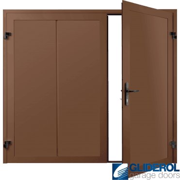 CLAY BROWN (RAL8003) Premium Vertical Wide Rib (non-insulated) Side Hinged Garage Door