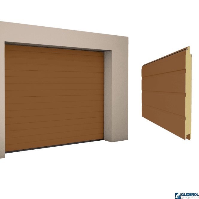 Gliderol CLAY BROWN (RAL8003) S-Rib woodgrain Sectional Garage Door
