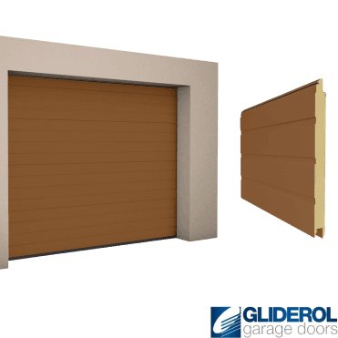 CLAY BROWN (RAL8003) S-Rib woodgrain Sectional Garage Door