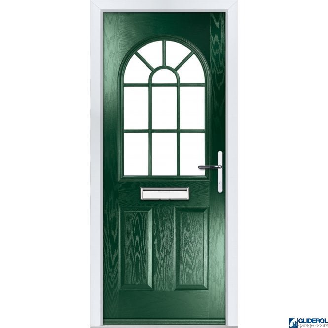 Gliderol Clough Georgian front entrance door GREEN (RAL6009)