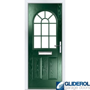 Clough Georgian front entrance door GREEN (RAL6009)