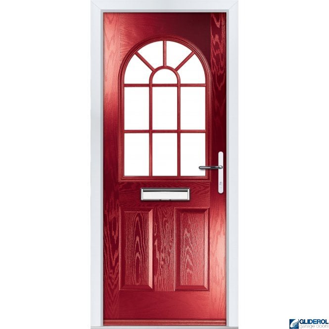 Gliderol Clough Georgian front entrance door RED