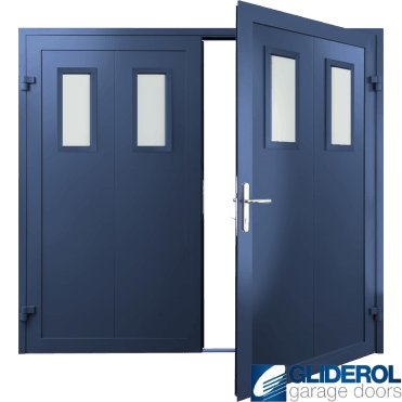 COBALT-BLUE (RAL5013) Insulated Bradford Side Hinged Garage Door