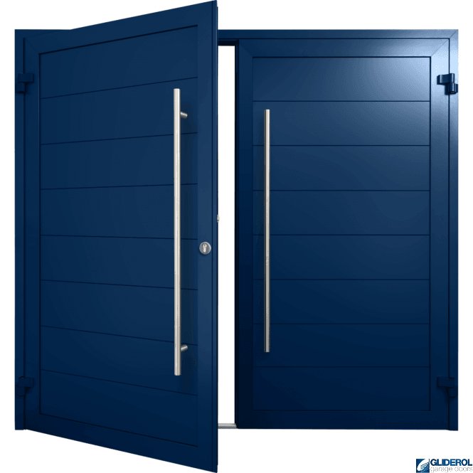 Gliderol COBALT-BLUE (RAL5013) Insulated Horizontal Medium Rib Side Hinged Garage Door