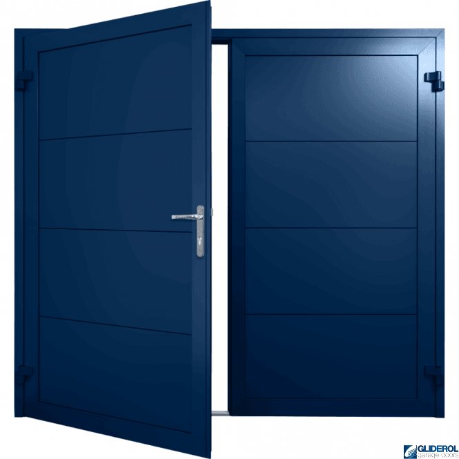 Gliderol COBALT-BLUE (RAL5013) Insulated Horizontal Wide Rib Side Hinged Garage Door