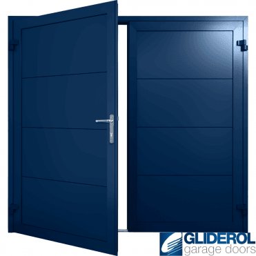 COBALT-BLUE (RAL5013) Insulated Horizontal Wide Rib Side Hinged Garage Door