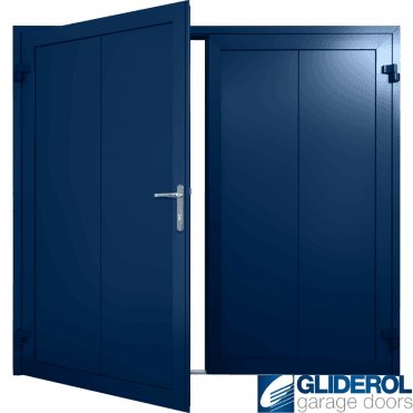 COBALT-BLUE (RAL5013) Insulated Vertical Wide Rib Side Hinged Garage Door