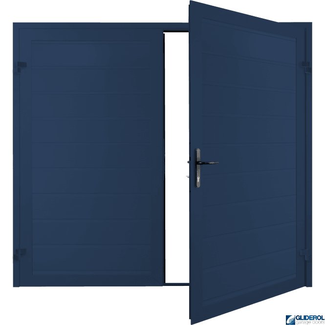 Gliderol COLBALT BLUE (RAL5013) Premium Horizontal Medium Rib (non-insulated) Side Hinged Garage Door