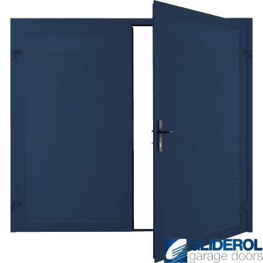 COLBALT BLUE (RAL5013) Premium Horizontal Medium Rib (non-insulated) Side Hinged Garage Door