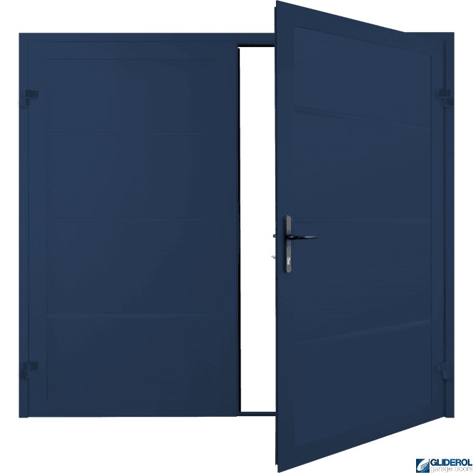 Gliderol COLBALT BLUE (RAL5013) Premium Horizontal Wide Rib (non-insulated) Side Hinged Garage Door