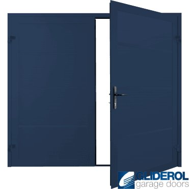 COLBALT BLUE (RAL5013) Premium Horizontal Wide Rib (non-insulated) Side Hinged Garage Door