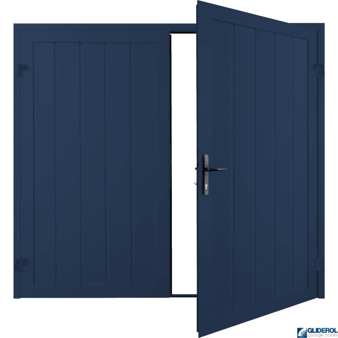 Gliderol COLBALT BLUE (RAL5013) Premium Vertical Medium Rib (non-insulated) Side Hinged Garage Door