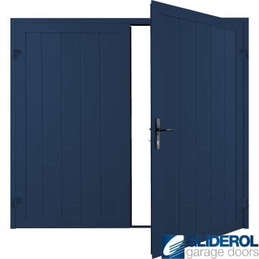 COLBALT BLUE (RAL5013) Premium Vertical Medium Rib (non-insulated) Side Hinged Garage Door