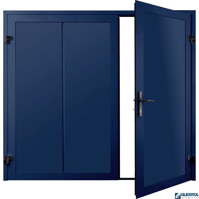 Gliderol COLBALT BLUE (RAL5013) Premium Vertical Wide Rib (non-insulated) Side Hinged Garage Door