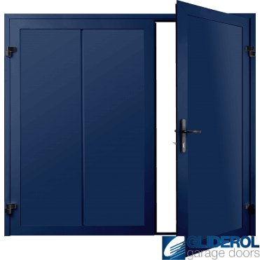 COLBALT BLUE (RAL5013) Premium Vertical Wide Rib (non-insulated) Side Hinged Garage Door
