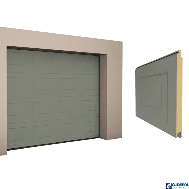 Gliderol CONCRETE GREY (RAL7023) Georgian woodgrain Sectional Garage Door